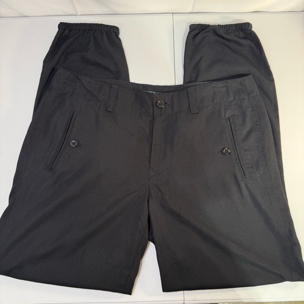 Lauren Ralph Lauren Black Tapered Ankle Jogger Work Pants Size 6